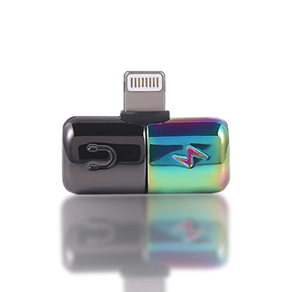 

2 IN 1 Mini Dual Lighting Adapter Capsule Style Portable Charging Connecter For Iphone 8 7 6 Plus X XS XR MAX Audio AUX Splitter