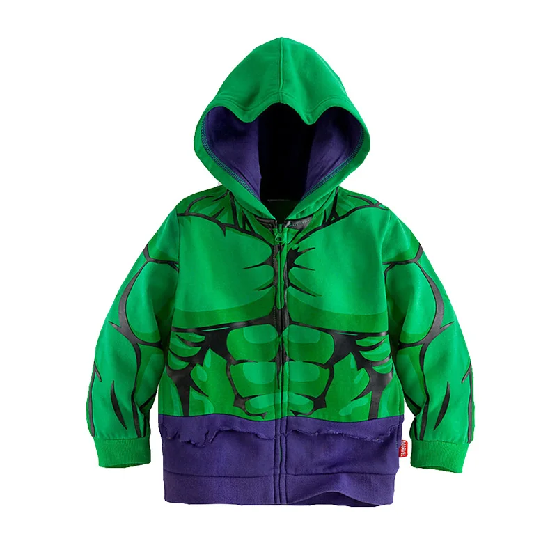 Куртка для мальчиков; куртка «мстители»; Осенняя хлопковая Детская куртка; детская повседневная куртка с капюшоном зеленого цвета с принтом «Капитан Америка»