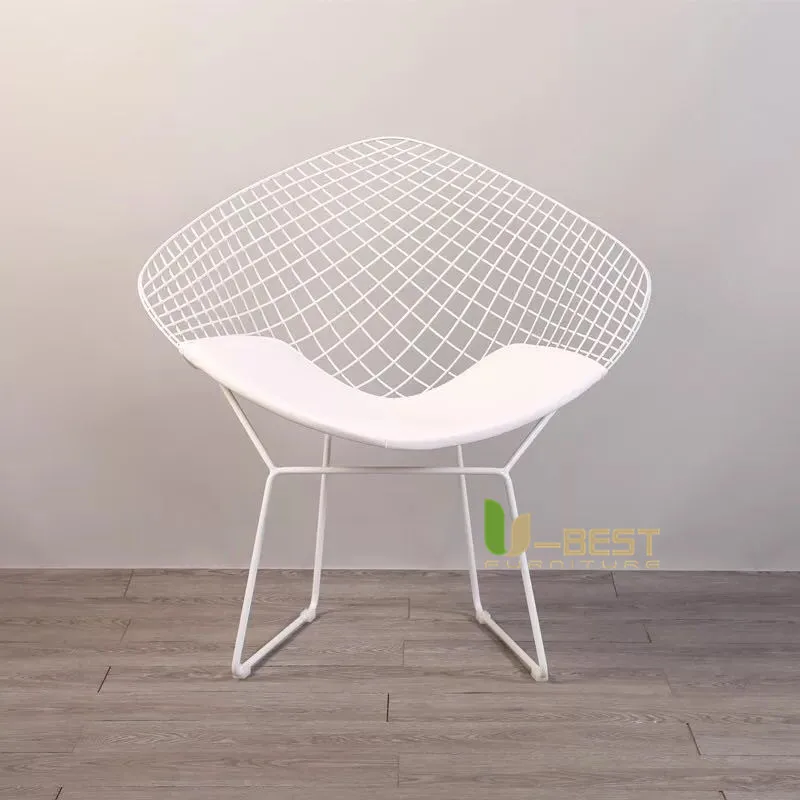 U-BEST металл с порошковым покрытием проволока открытый современный кафе столовая стулья с подушкой