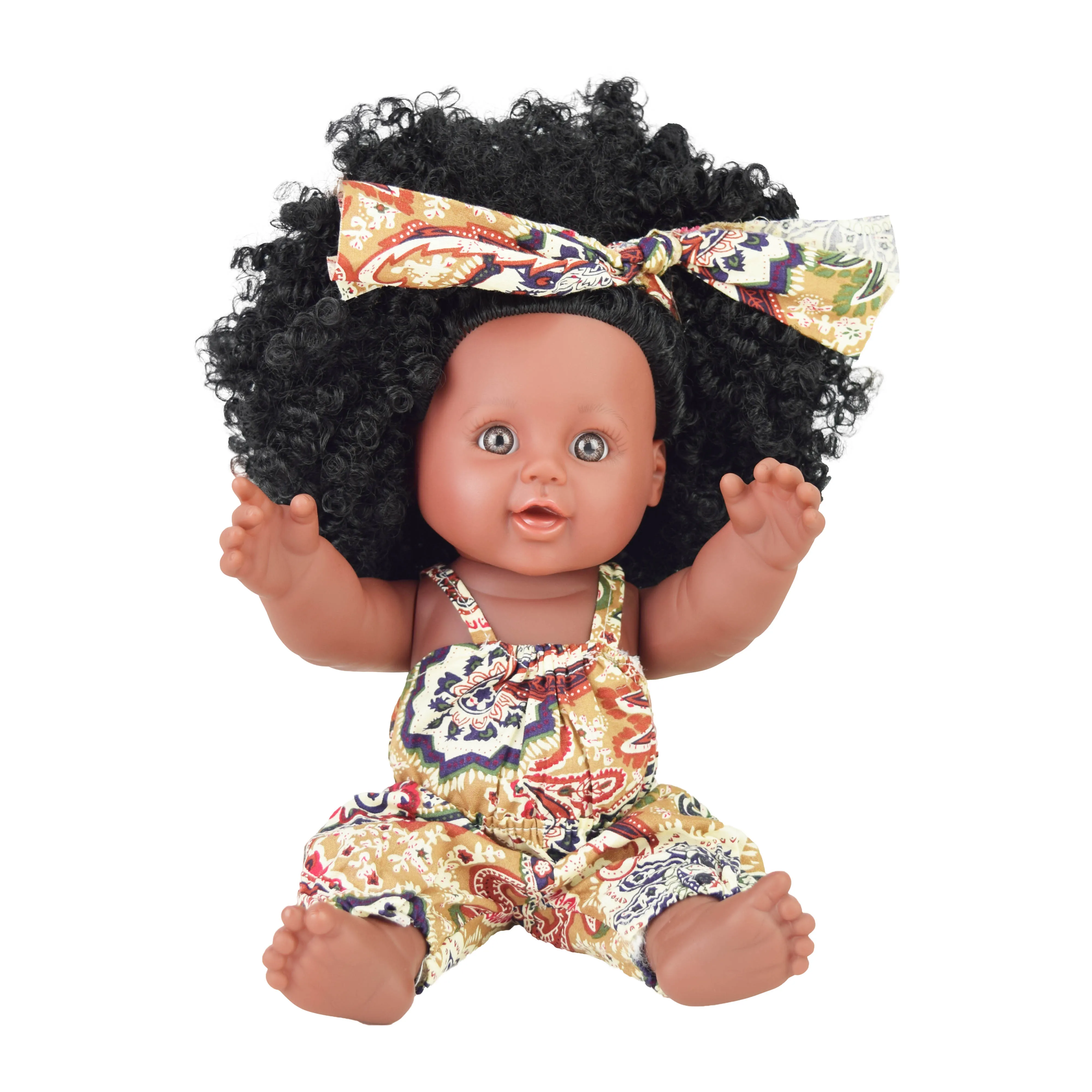 11 дюймов Поп волос девушка! Чернокожая Кукла reborn Девочка кукла boneca виниловая силиконовая Возрожденный афро куклы для девочек куклы reborn младенцы - Цвет: 26