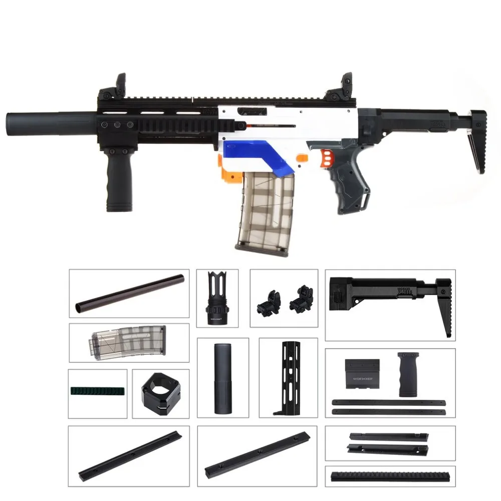 

WORKER Lightweight 3D Printing Modularized Mod F10555 Pump Kit Barrel Jaket Combo 11 Items for Nerf Retaliator Toys for Children