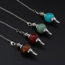 Баланс рейки натуральный камень кристалл красный Агаты придающий маятник круговой конус Шарм кулон для мужчин женщин гадания