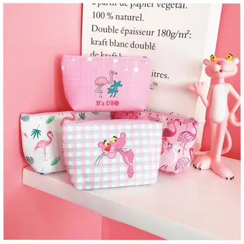 

Cute Flamingo Make Up Bag Pink Panther Cosmetic Pouch Purses Toiletry Portable Outdoor Travel Kits Business Storage bag
