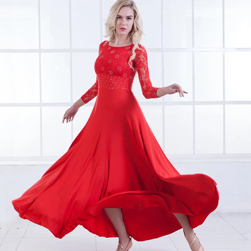 6 colors standard dance dresses women flamenco dress ballroom waltz dresses social dress tango modern dance costumes