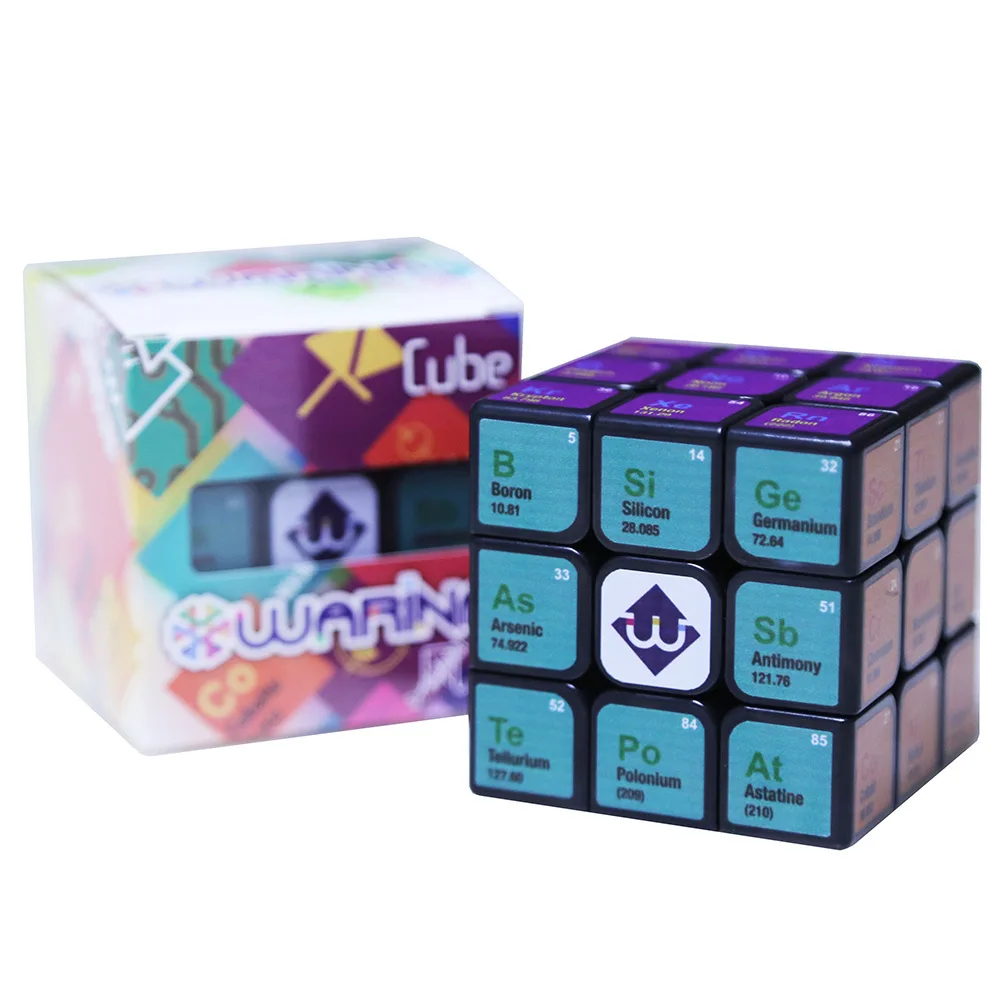 LeFun black 3x3x3 Chemical periodic table speed puzzle magic cube for beginners 