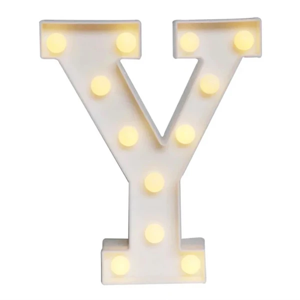 3D светильник для свадебного украшения, буквенный A-Z, алфавит, светодиодный светильник, винтажный светильник, вечерние аксессуары для домашнего декора - Цвет: Y