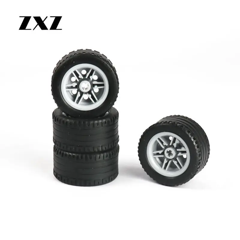 

Technic Parts Wheel Hub 56145 Tire 44309 Model Building Blocks Car Truck Accessory MOC Brick Compatible Legoes Technics in Block