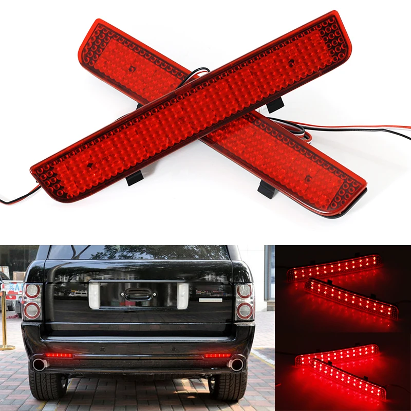 

Pair For Land Rover L322 Freelander 2 LR2 LED Rear Bumper Reflector Light Car Driving Brake Fog Trim Molding Tail Lamp