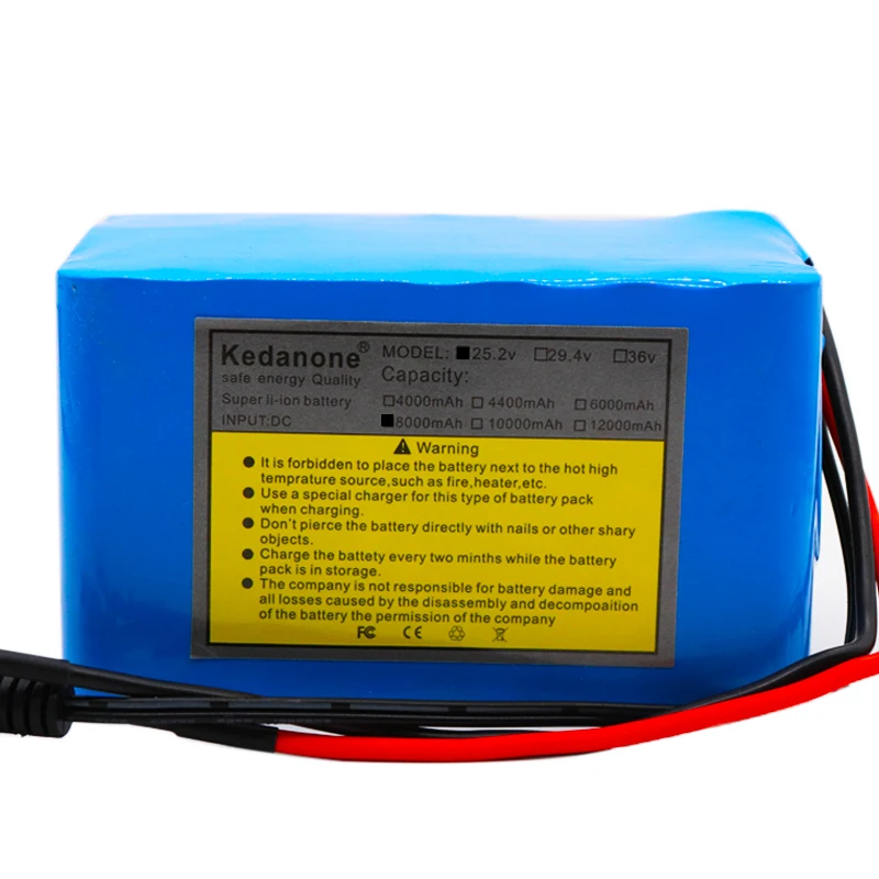 100% 24 v 8Ah литиевая батарея esooter 25 V литий ионный аккумулятор для коляски пакет DC 250 w