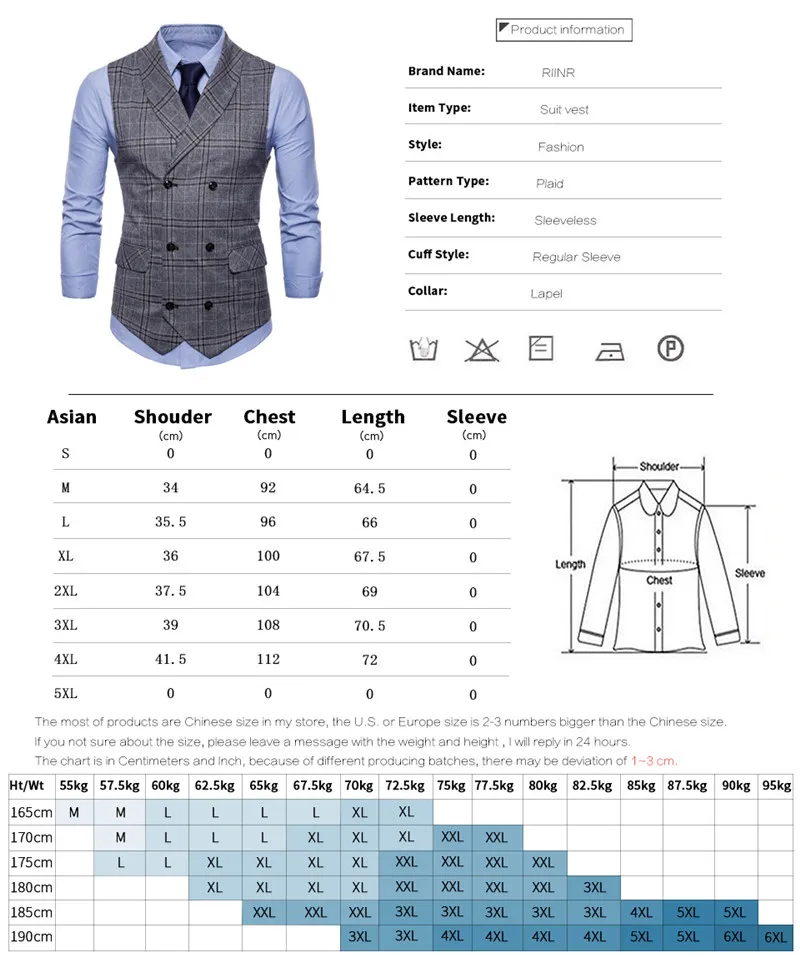 Riinr мужской костюм жилет модный мужской свадебный костюм жилеты без рукавов однобортный деловой мужской жилет без рубашки платье