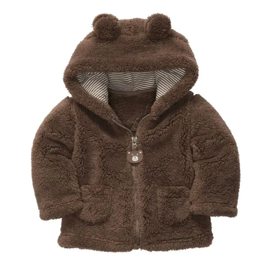 Autumn Winter Baby Girls Sweet Long Sleeve Hooded Thick Warm Jackets