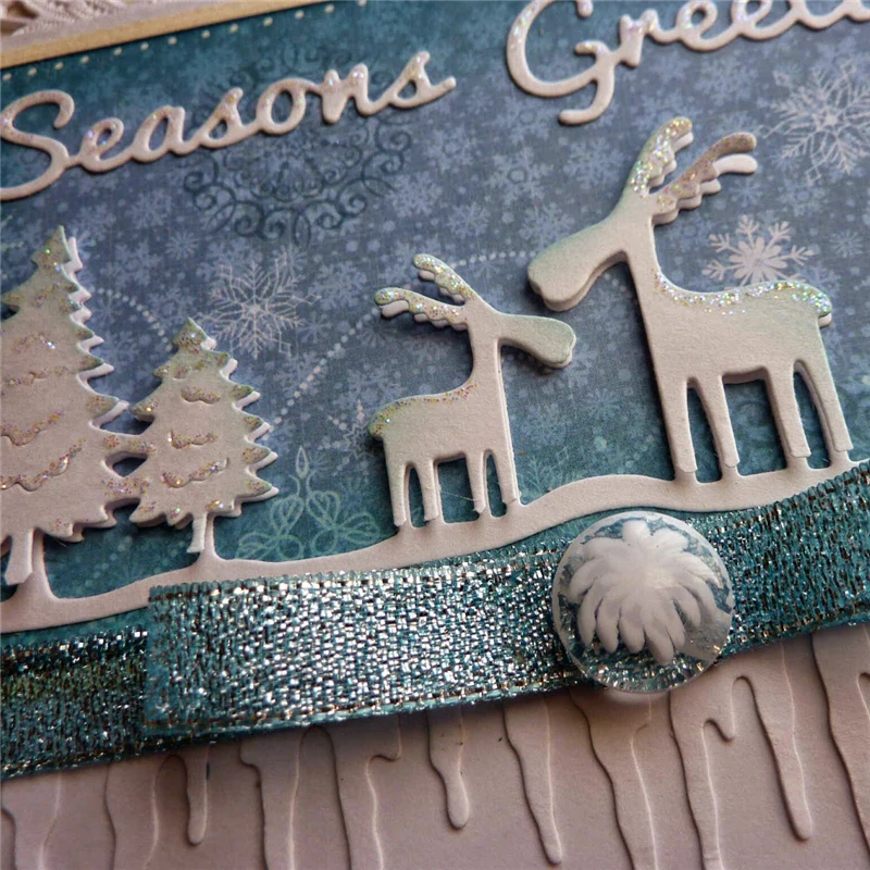 

Naifumodo Animal Deer Christmas Metal Cutting Dies Cutting Scrapbooking and Embossing Card Making DIY Cuts Deer Craft stencils