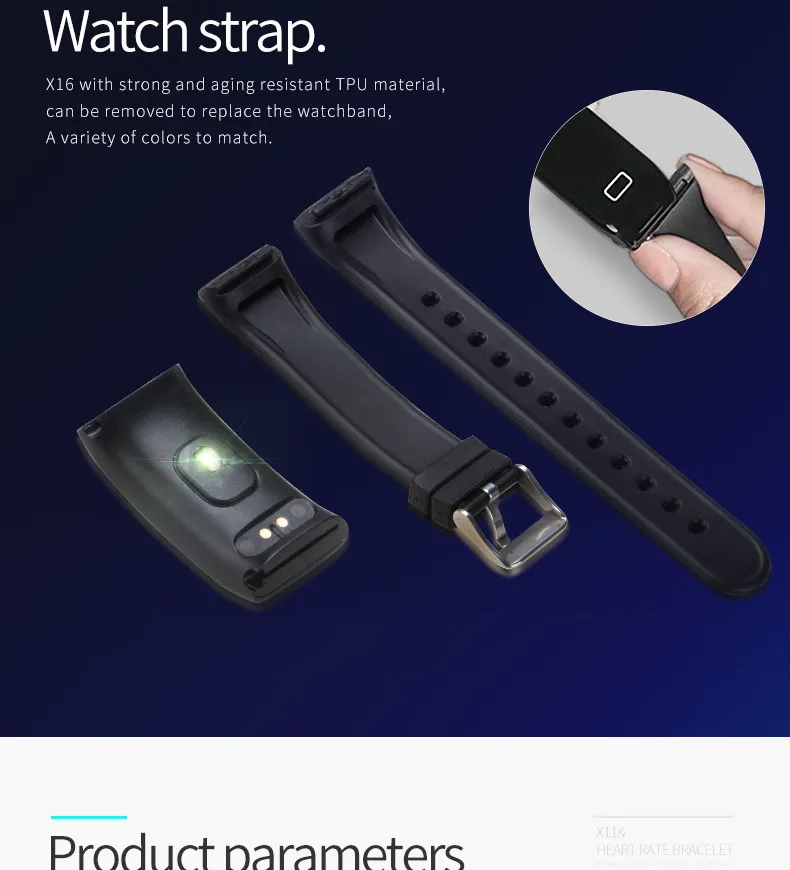 Новейший смарт-браслет X16, монитор сердечного ритма, Bluetooth, браслет для активности, фитнес-трекер, браслет, часы для IOS Android