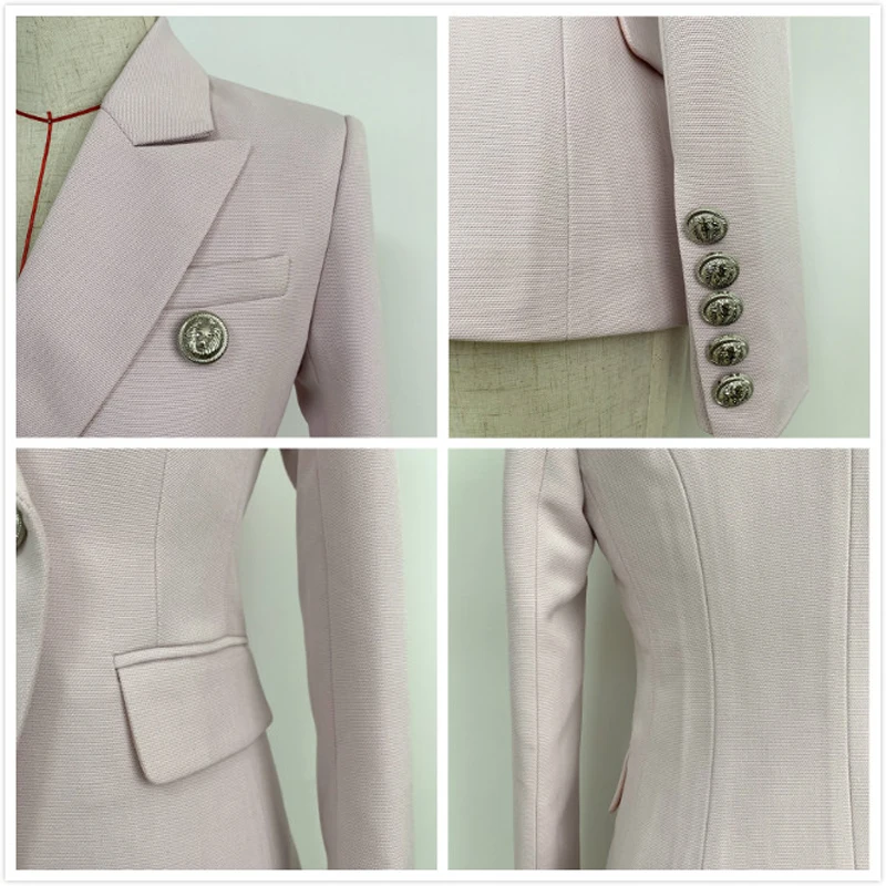 Newest 2019 Designer Women's Jacket Blazer Coat Classic Solid Double Breasted Long sleeve Slim Female Office Blazers Outwear