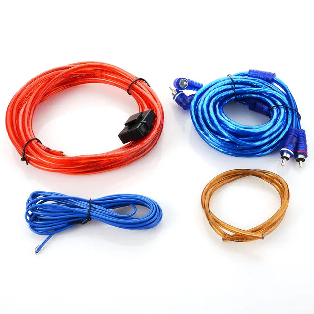 Special Offers 4.5m 8GA Car Audio Wire RCA Amplifier Subwoofer Cable Speaker Wire Power Cable Fuse Holder Installation Speaker Wire Kit