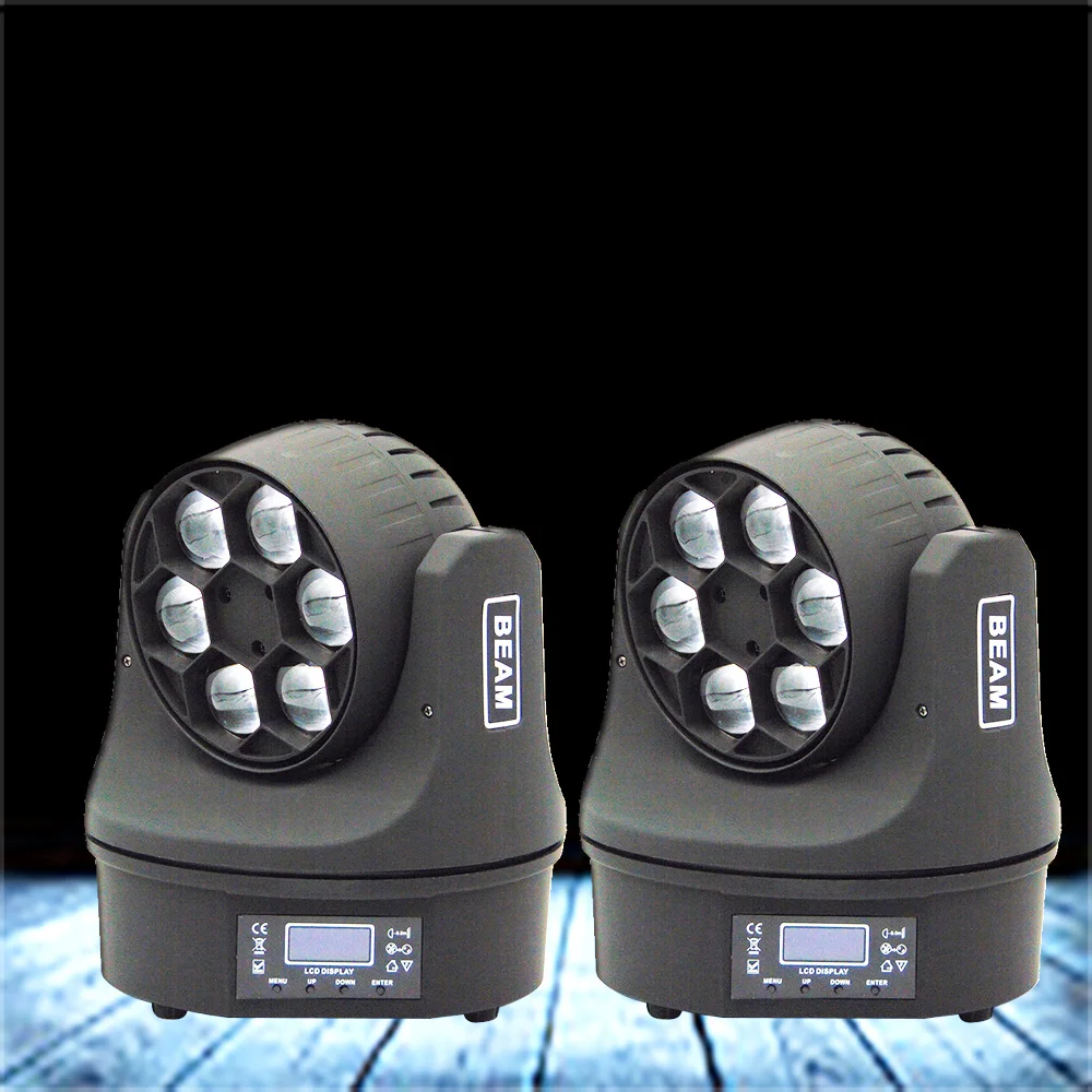 

Dj equipment sale mini 6x15w bee eye rotation rgbw 4in1 led beam moving head (2pcs/lot)