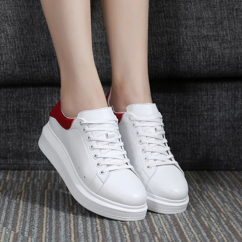 الربيع الخريف المرأة أحذية منصة 2019 تنفس رياضية بيضاء عارضة أحذية تزلج السيدات الشقق زائد حجم 42 41 43