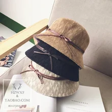 Новые кепки в рыбацком стиле с бантом для девочек, шапка, модная женская солнцезащитная Кепка с бантом, складная женская шапка с sombrero de la Плайя