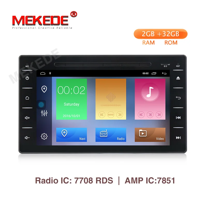 Discount MEKEDE 2+32G Android 9.1 Car DVD multimedia Player audio radio  for Toyota Hilux 2016  Car Radio GPS Navigation BT WIFI RDS 1
