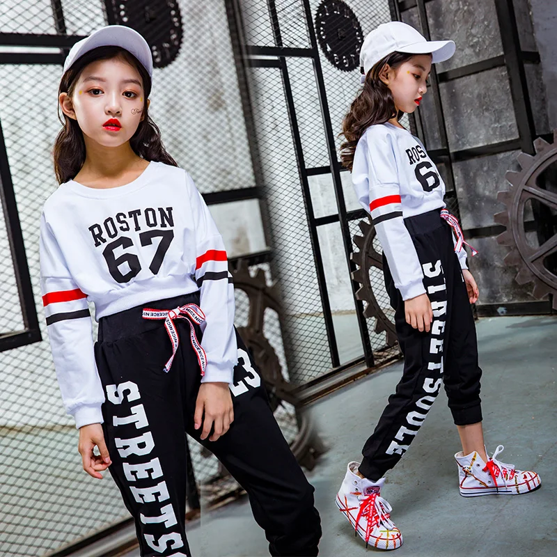 Girls Street Dance Performance Children's Hip Hop Jazz Hiphop Costume Children's Drums Spring and Autumn Street Dance Set