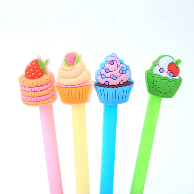 

4 Pcs/set Sweet 0.5mm Various Konds of Cakes Gel Pens Promotional Gift Stationery School Office Supply