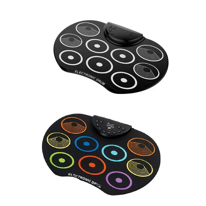 

Roll Up Drum Electronic Kit 9 Silicon Pads USB with Drumsticks Pedals
