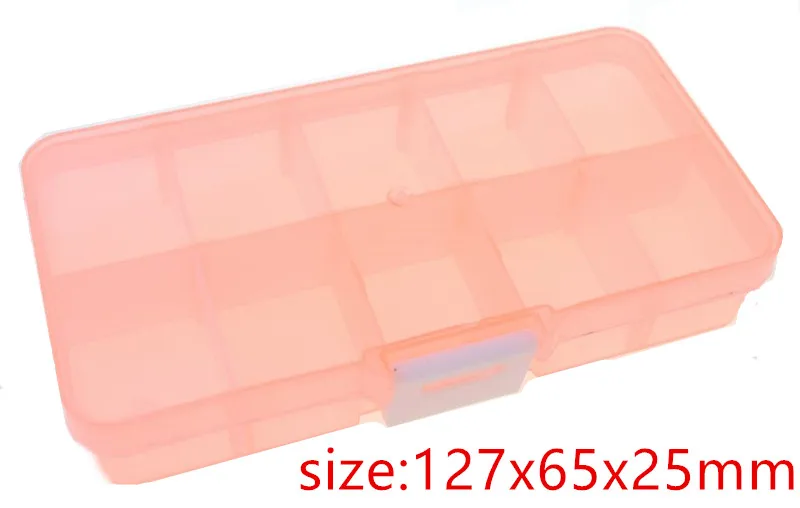 New 10 Slots Cells Colorful Portable Jewelry Tool Storage Box Container  Ring Electronic Parts Screw Beads Organizer Plastic Case