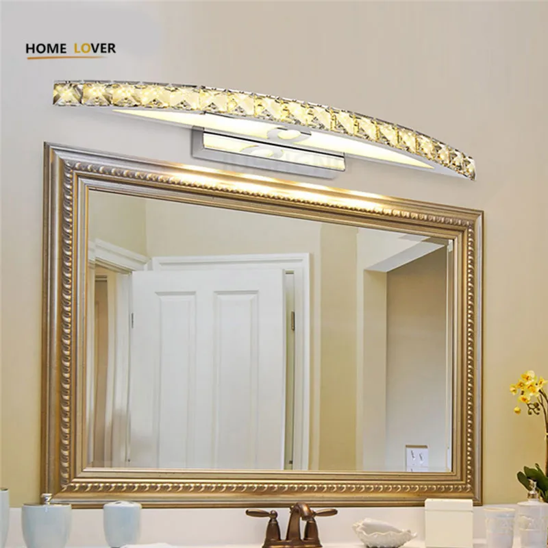 

Crystal LED Mirror Light 44CM~70CM AC90-260V Modern Cosmetic Crystal Wall lamp Bathroom Lighting Waterproof Crystal Mirror light