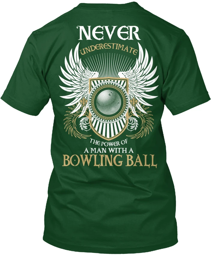 رجل مع bowlinger الكرة لا نقلل وقوة قسط تي شيرت رجل مع bowlinger الكرة لا نقلل وقوة قسط تي شيرت