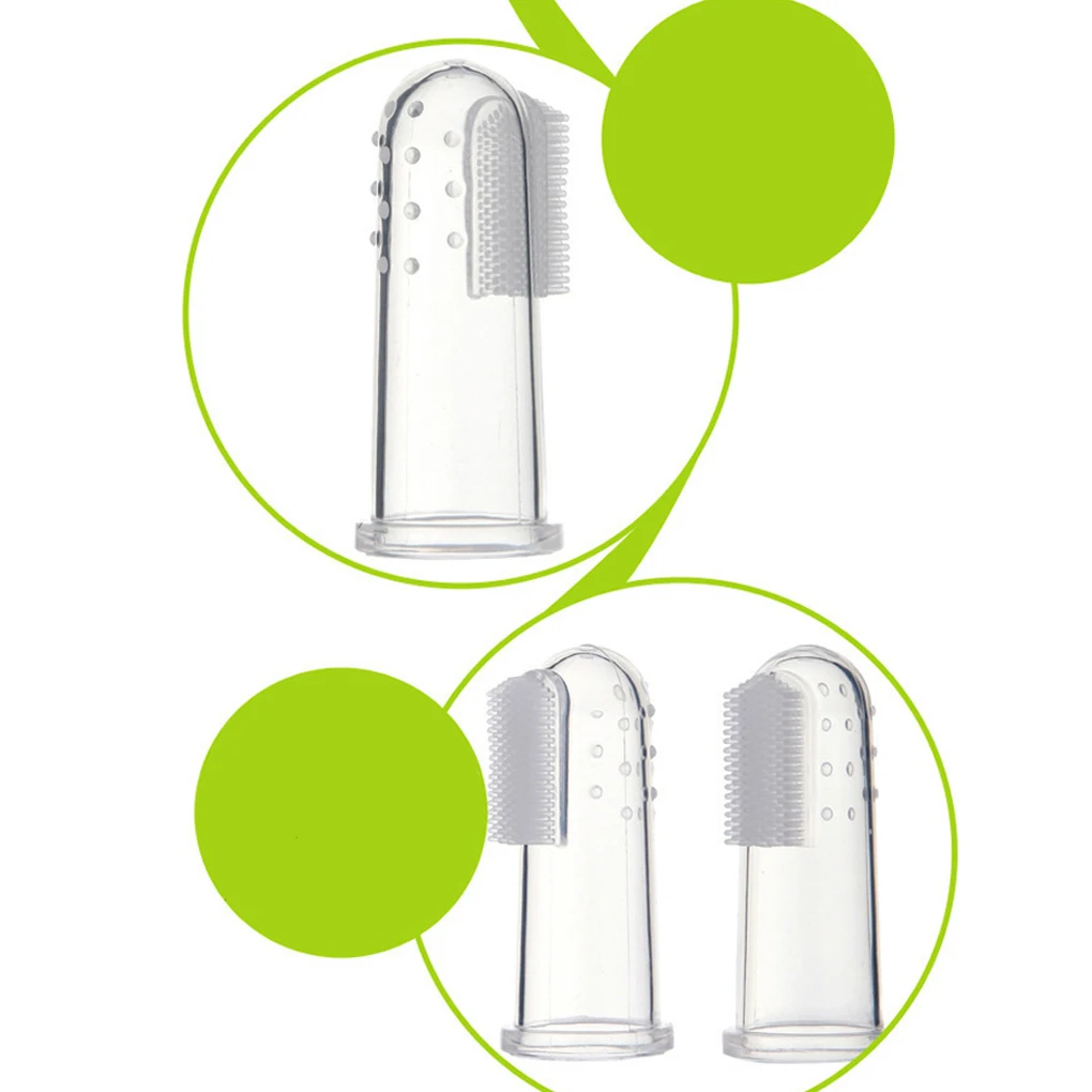 10Pcs Baby Infant Teeth Brush Thumb Cover Silicone Coated Tongue Gums Massager Finger Tooth Brush Cleaner Brush Kids