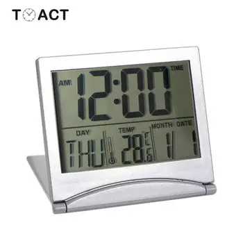 

Folding Travel Alarm Clock LCD Digital Weather Station Table Watches Temperature Alarm Clocks for Home Travel Digital Watch Gift