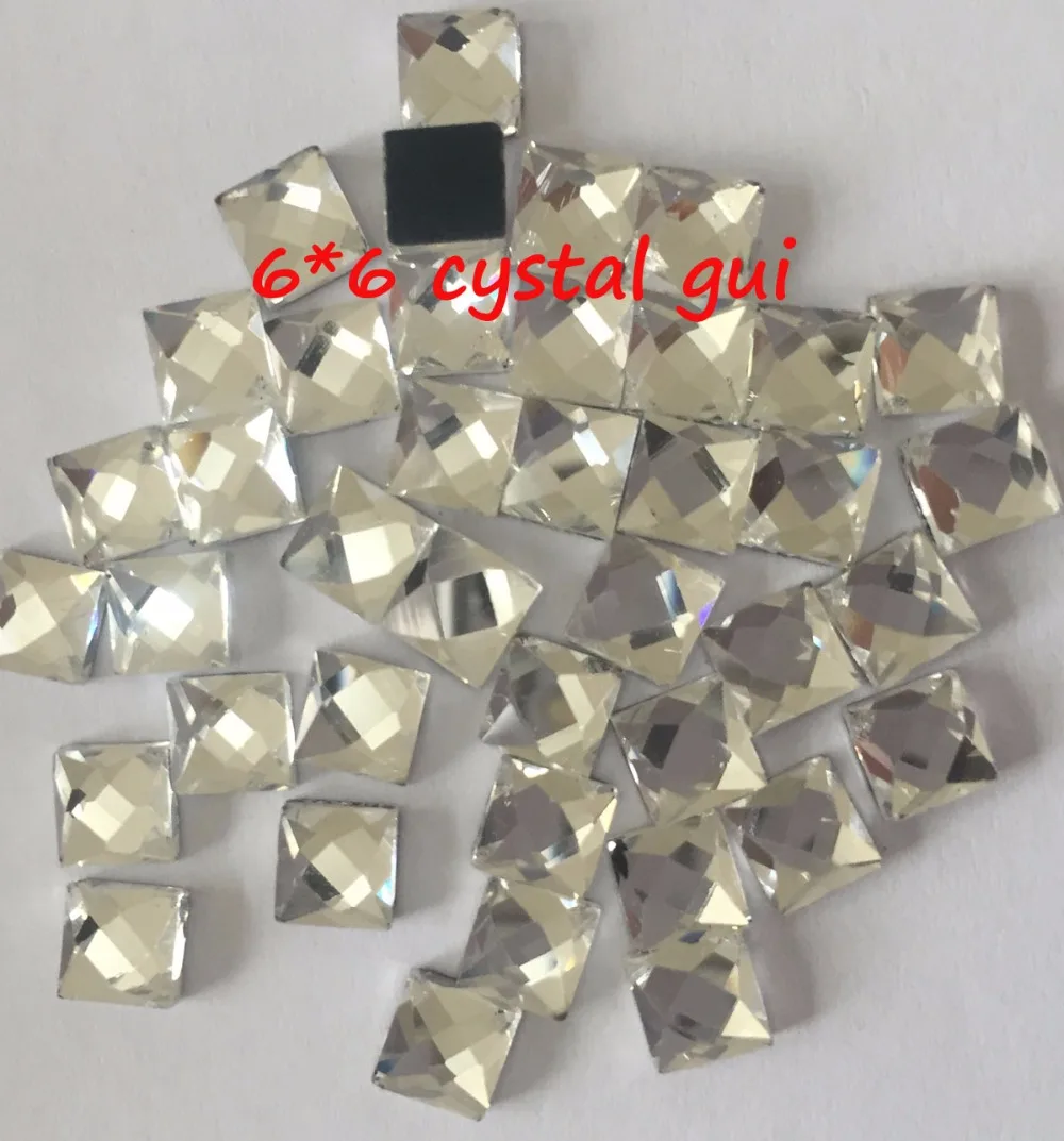 shap rhinestones Hot Sale square 6mm*6mm 4mm*4mm 200pcs/pack Glass Flatback Crystal Hotfix Rhinestones free shipping-in Rhinestones from Home & Garden on ...