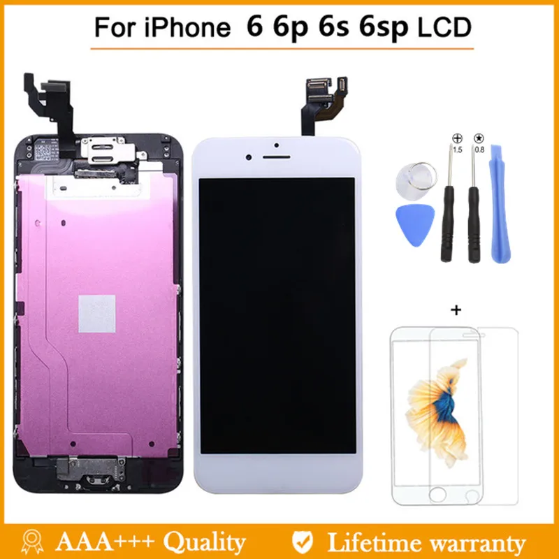 

For iPhone 6 6plus 6S Full LCD Screen Display 3D Touch Digitizer Assembly with speaker+camera+sensor flex full+home button+tools