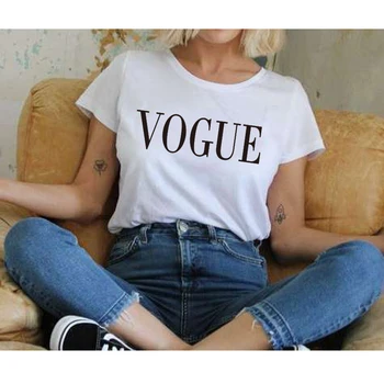 

Harajuku Fashion VOGUE Letter Printed T-Shirts Women Tops Tee t shirt Women For Female tumblr Black/White kawaii Short Sleeve