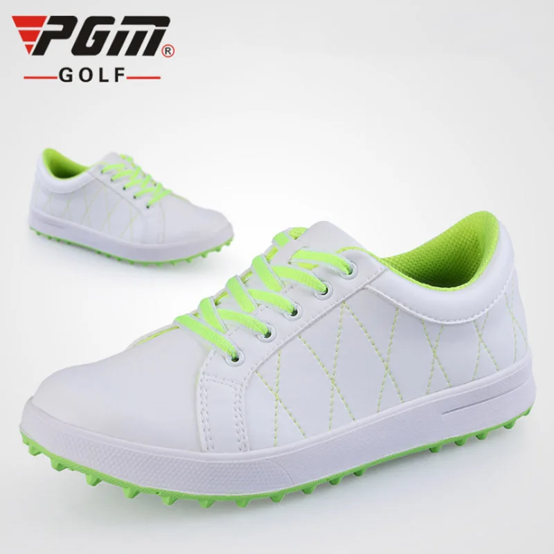 Sapatos de Golfe Tênis de Golfe Mulher à Prova Novas Mulheres Conforto Macio Agradável Dwaterproof Água Sapatos Esporte Couro Não Deslizamento Branco Rosa 36 37 38 39 Pgm