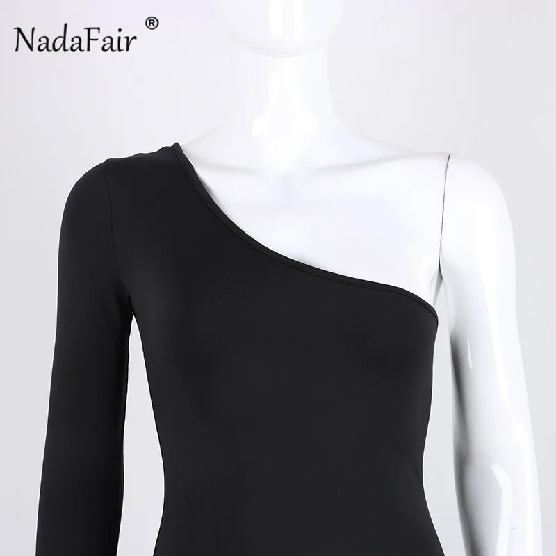 one shoulder black dress04