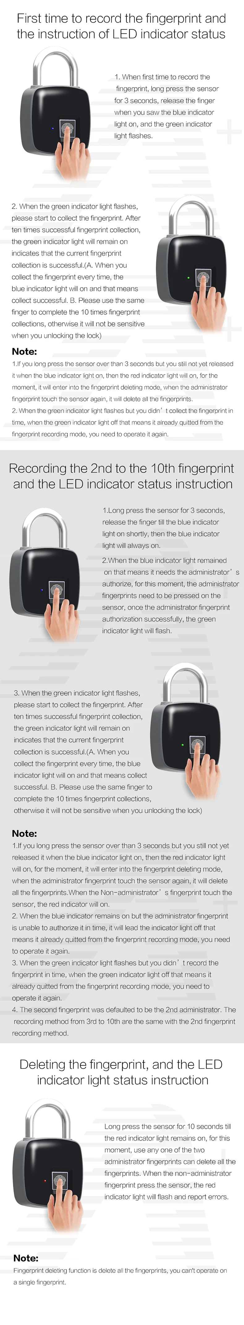 Смарт ключа RFID отпечатков пальцев замок IP65 Водонепроницаемый Противоугонный замок безопасности двери Чемодан замок для чемодана USB Перезаряжаемые дверной замок