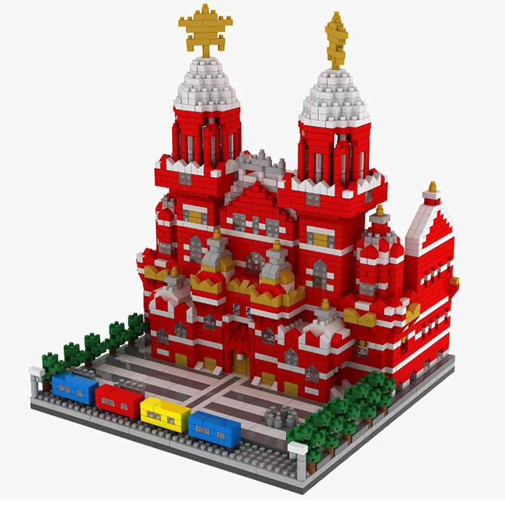 Всемирно известная архитектура Красная площадь 3D модель 2384 шт мини конструктор