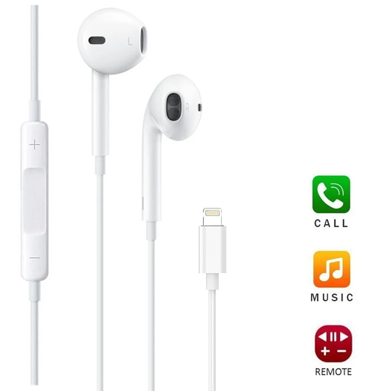 

ikismo In Ear Stereo Bass Wired Earphone Microphone Control headset for iphone 8 7 Plus X XR XS Max Music Earbuds Earphone