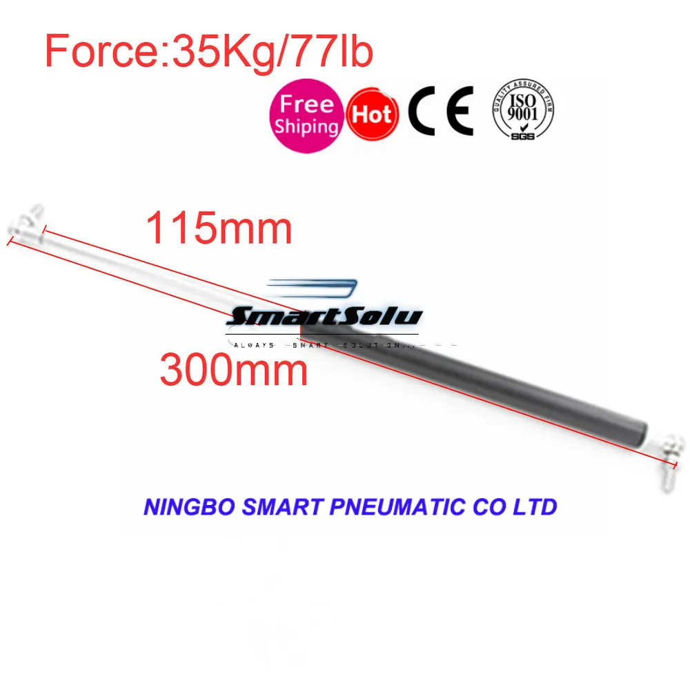 

35KG/77lbs 115*300mm Gas Spring Ball Studs Lift Strut Damper for Furniture Car Gas Strut Door 300mm Central Distance