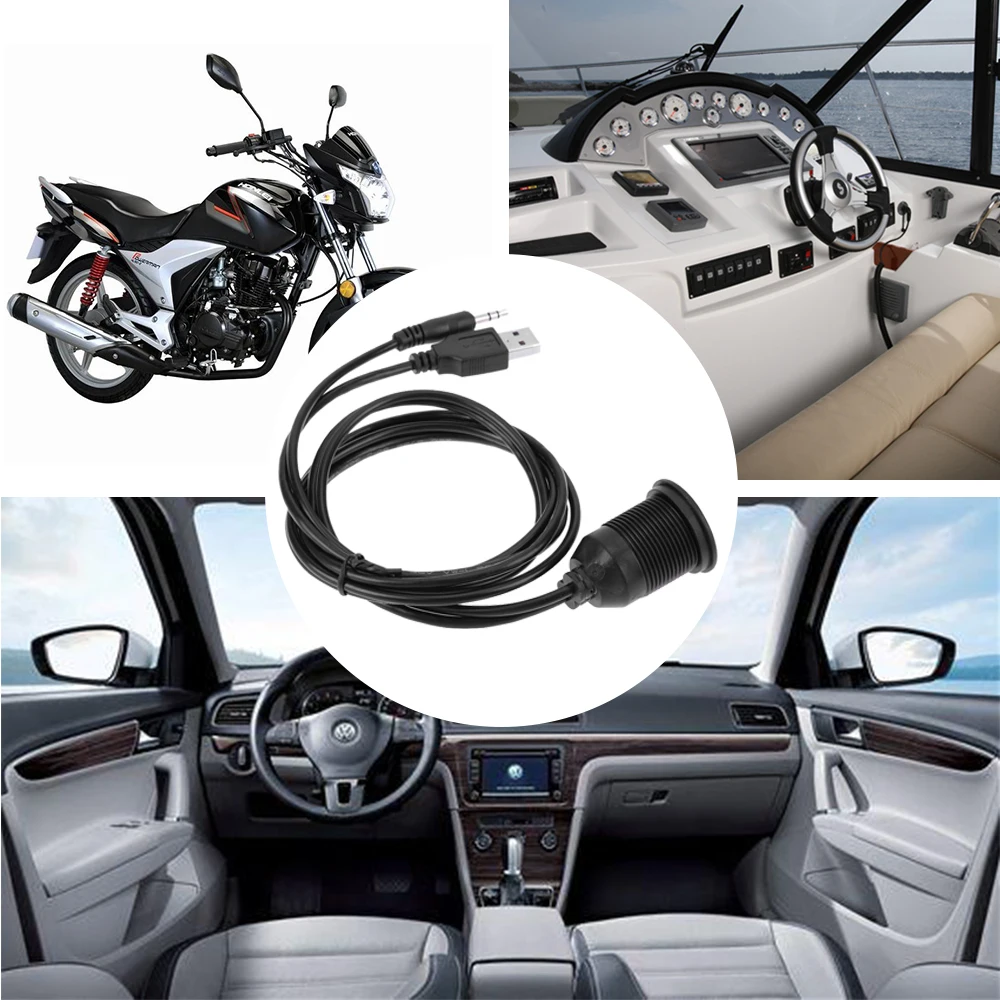 Lonleap приборной панели автомобиля Moto панель скрытого монтажа USB 2 0 3 5 мм M/F AUX