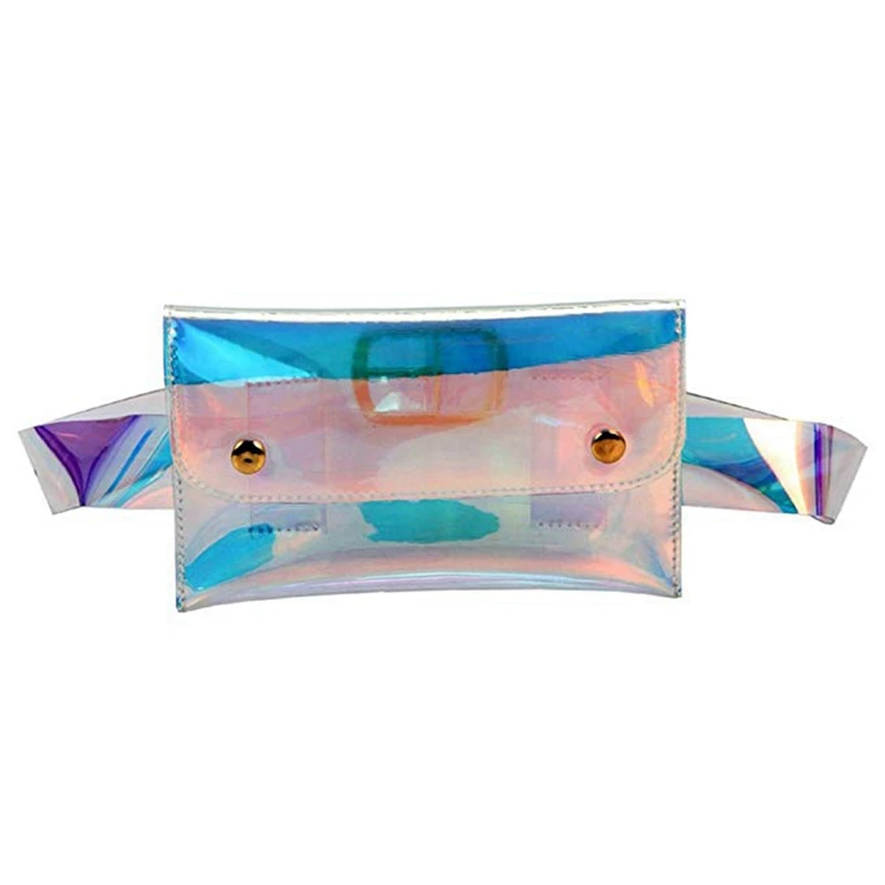 

Stylish Pvc Holographic Waist Fanny Pack Belt Bag Travel Phone Purse For Women,Multicoloured