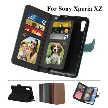 

LUCKBUY Luxury PU Leather Wallet Matte Flip Case For Sony Xperia XZ With 9 Card Slot for Sony Xperia XZ X Z F8331 Cover Case