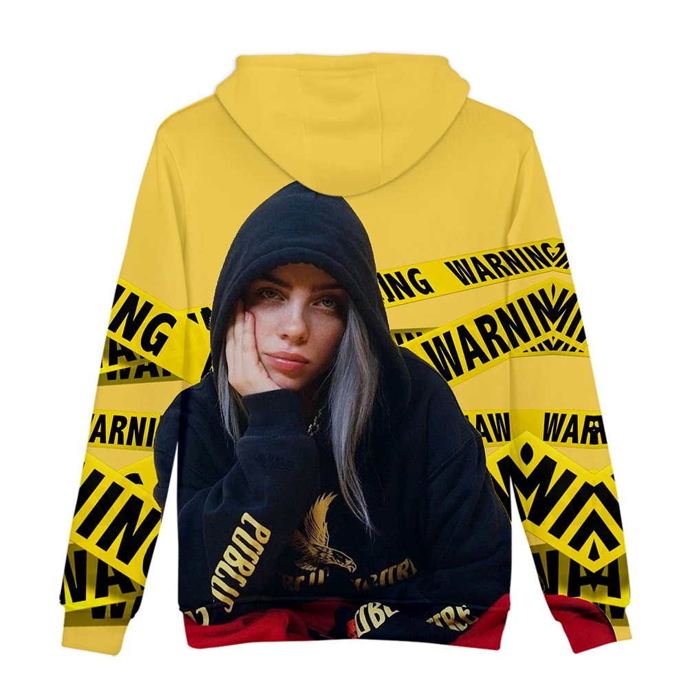 Принт 3D персонаж idol Billie Eilish толстовки женские мужские толстовки мода певица Billie Eilish 3D Толстовка зеленый пуловеры