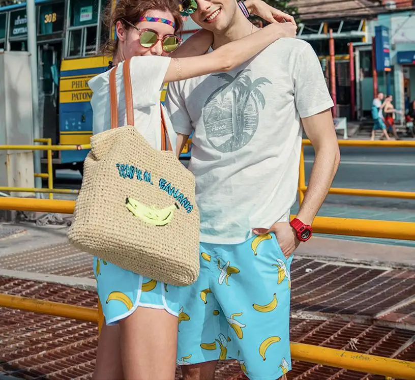 Swimwear Men Beach Shorts Surf Swim Banana Printed Shorts Quick Dry Board Shorts Man Swimsuits Swim Unisex Loose Leisure Shorts5