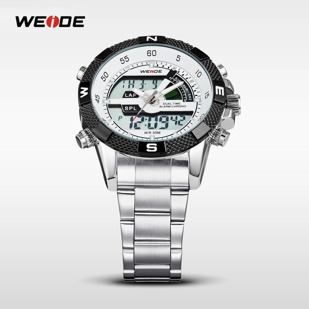 WEIDE мужские кварцевые аналоговые светодиодные часы Роскошные модные спортивные