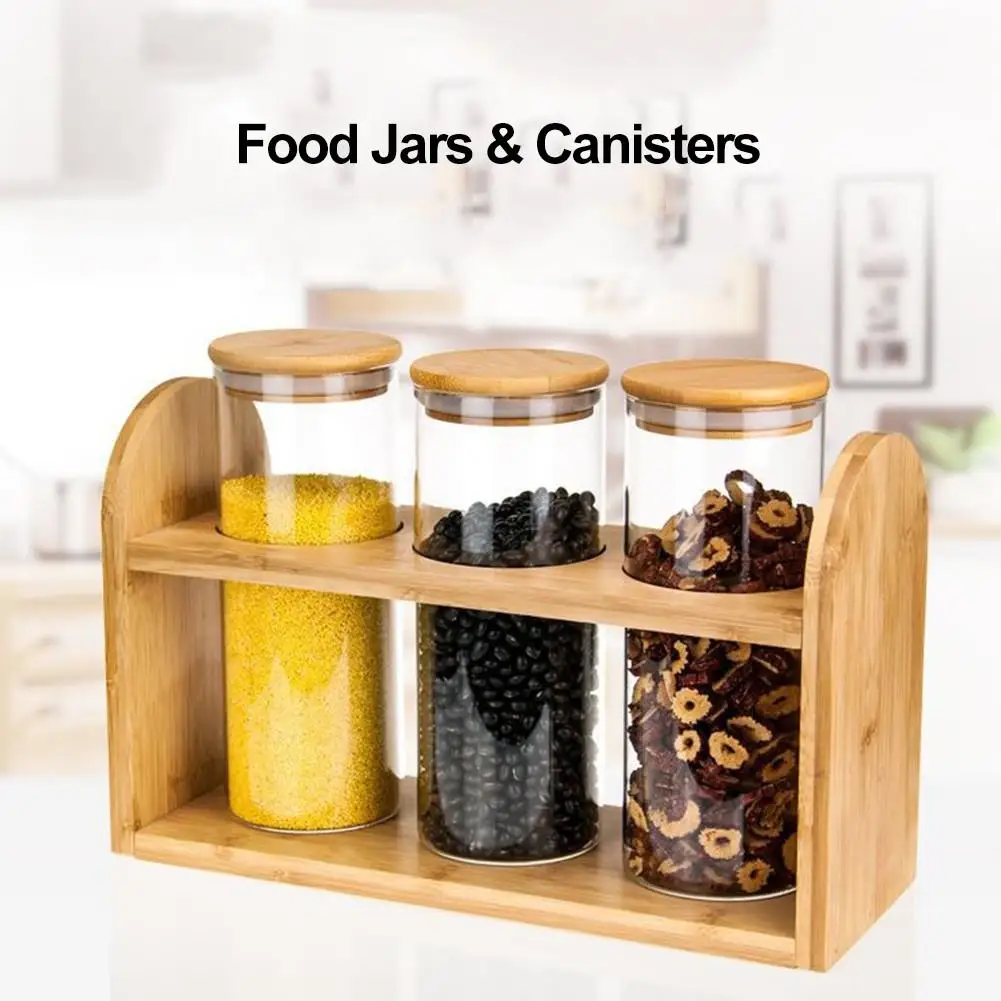 

Glass Storage Tank Tea Can Storage Rack Kitchen Accessories Spice Storage Bottle Snack Seasoning Organizer Biscuit Storage Jar