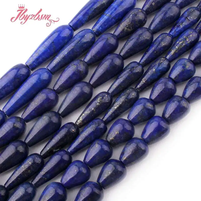 

8x20,10x30,10x14mm Drop Blue Lapis Lazuli Beads Stone Beads For Necklace Necklace Earring Jewelry Making Loose 15" Free Shipping
