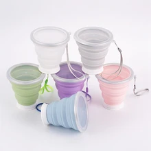 320 мл Складная силиконовая чашка BPA бесплатно складной стакан портативный, для уличного спорта многоразовая дорожная кофейная чашка складные чашки для воды