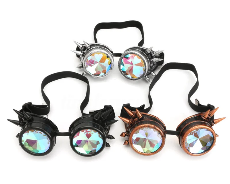 YOOSKE стимпанк Солнцезащитные очки для мужчин Женский Калейдоскоп очки рейв фестиваль голографические очки ретро вечерние очки для косплея